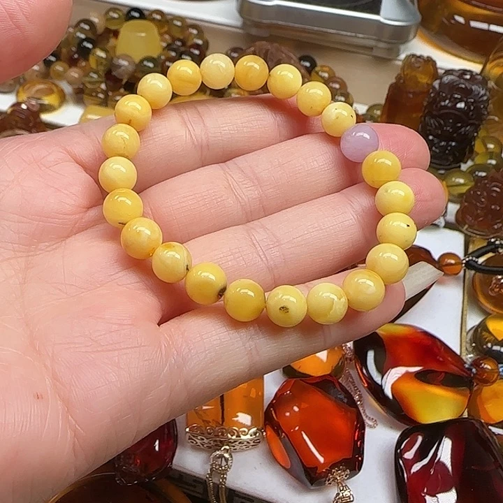 手链琥珀未镶嵌天然蜜蜡手串