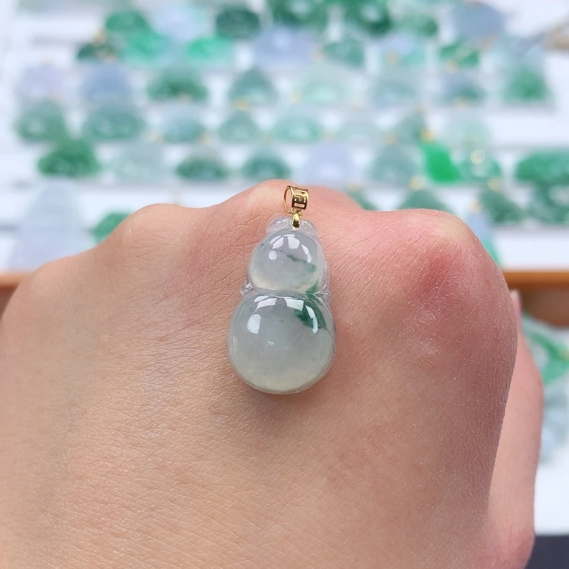 【闪购商品】翡翠吊坠(赠链)18K金镶嵌