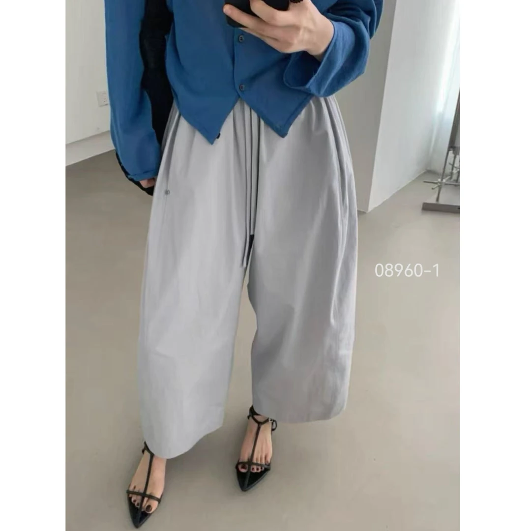 08960  （3-5天发出）（裤长85cm左右）SANFAN新款抽绳萝卜休闲裤