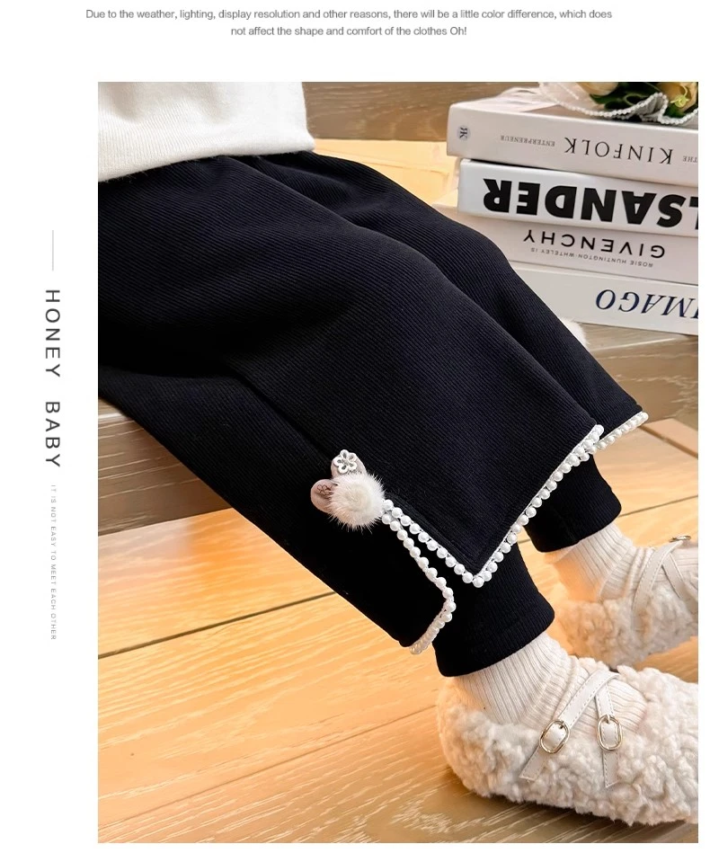 女童裤子春秋季2025新款儿童春装直筒裤女宝宝早春休闲阔腿裤