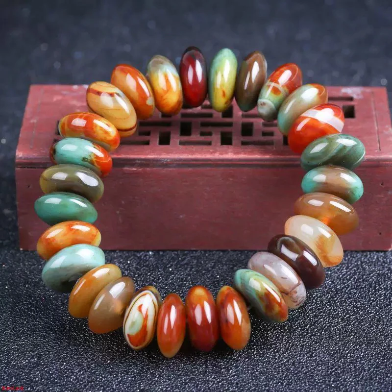 高端七彩玛瑙手串男女通用