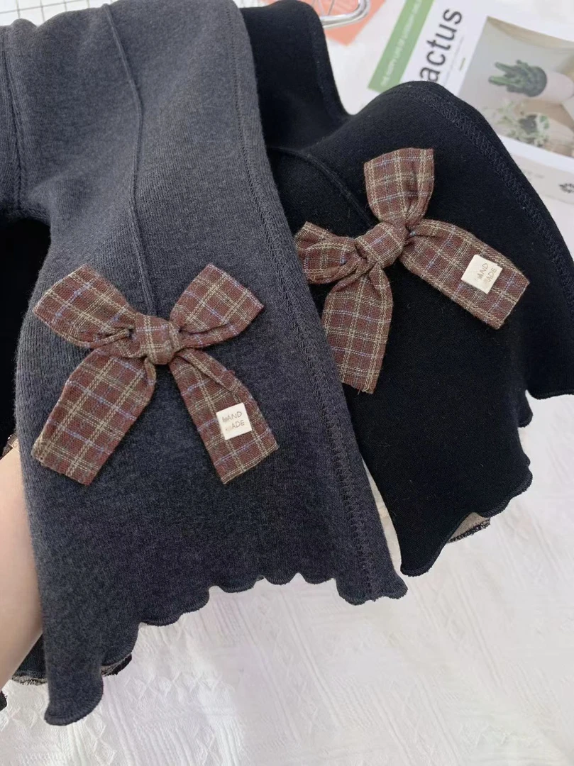 【550克绒】宝宝喇叭裤秋冬母婴可开档加绒女童打底裤加厚高腰裤子