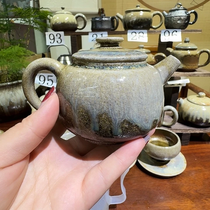 建水紫陶白泥柴烧壶帮****名