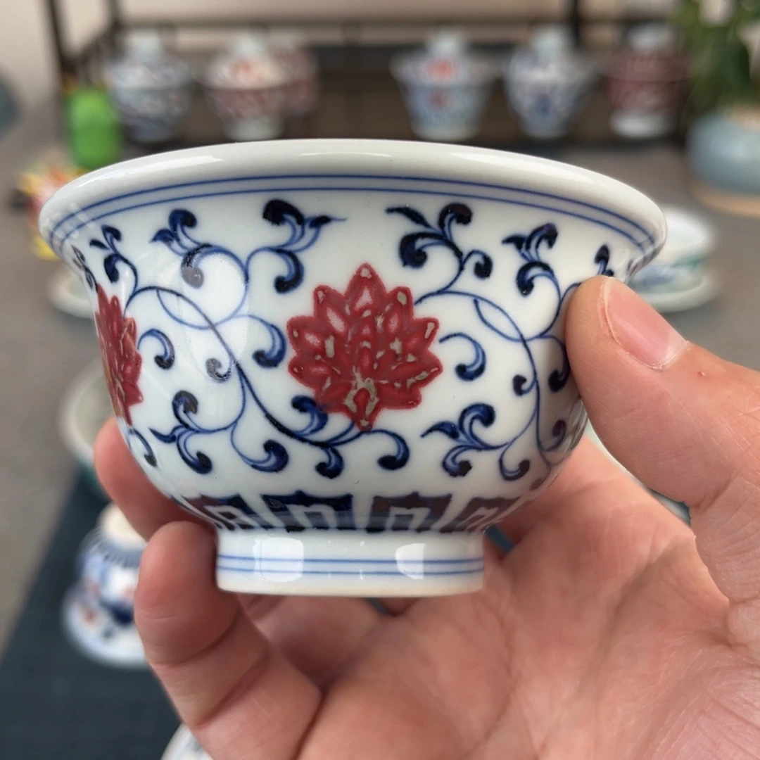 常*之撒蓝四件套瓷器瓷器马蹄