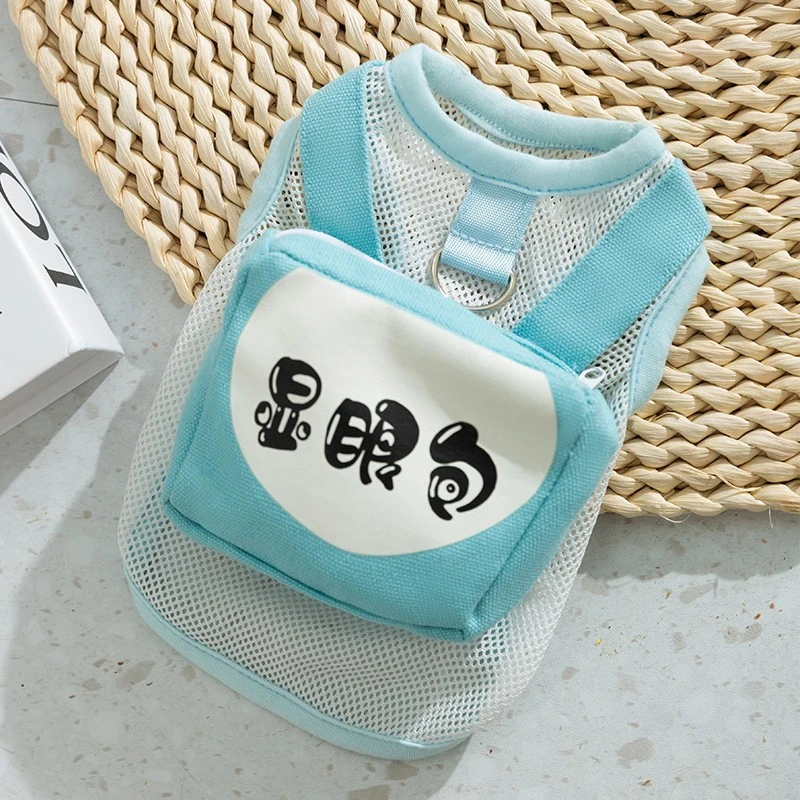 爆款春夏季狗狗网格透气狗狗显眼包背包可牵引背心猫咪搞怪宠物狗