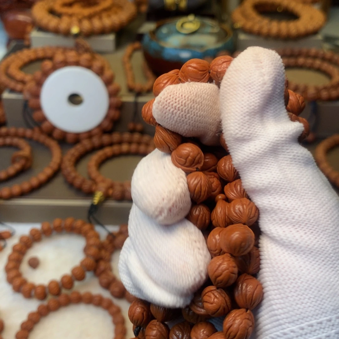 天****桃核手串秦岭龙纹