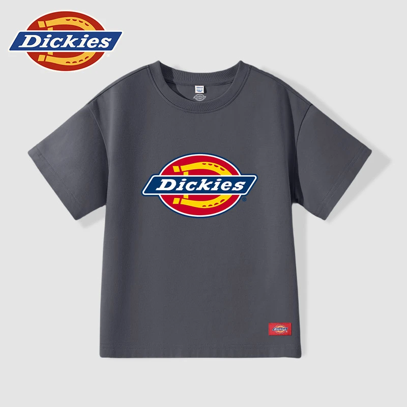 Dickies童装男童短袖t恤夏季儿童纯棉圆领半袖小童时尚帅气运动服