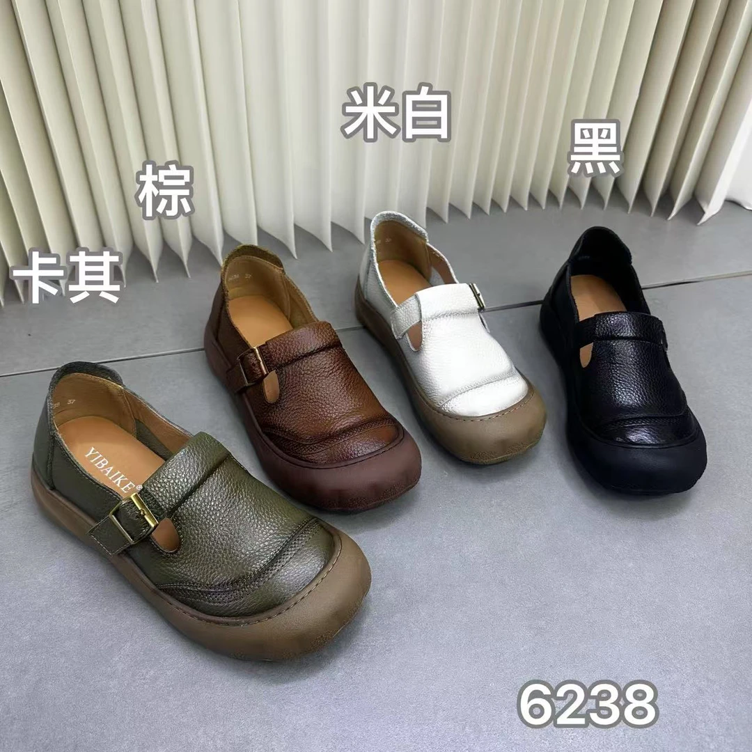6238 单鞋新品软皮软底妈妈鞋