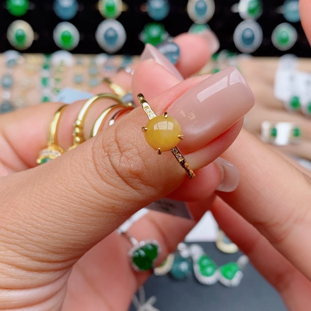 银S925镶嵌戒指翡翠