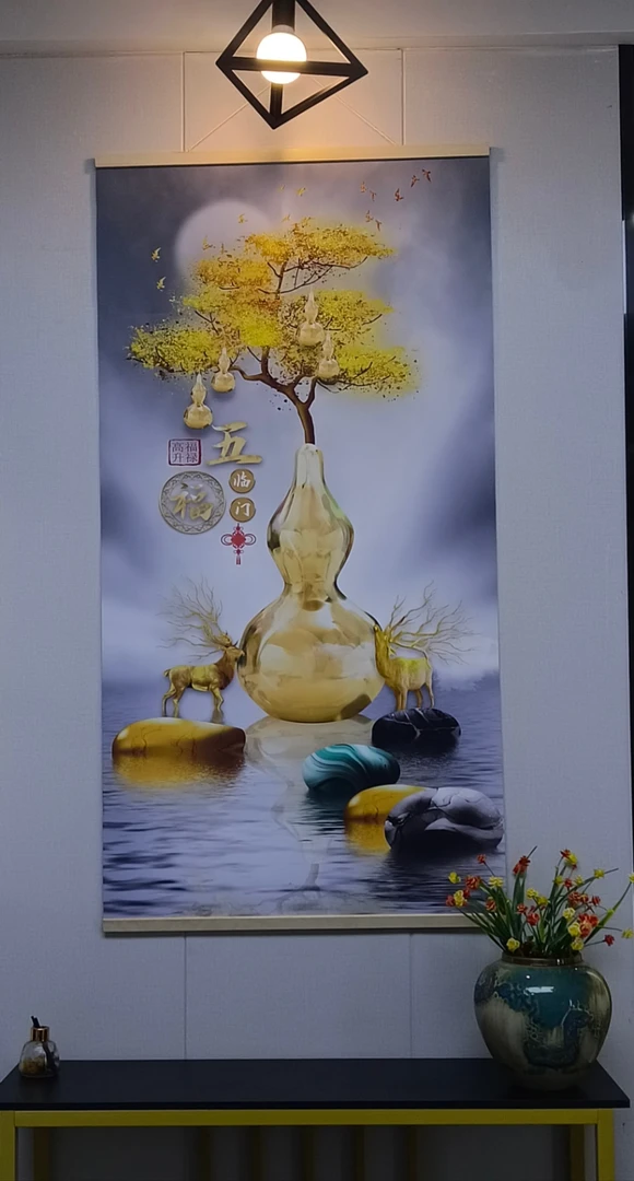 实木装饰挂画入户玄关客厅装饰画