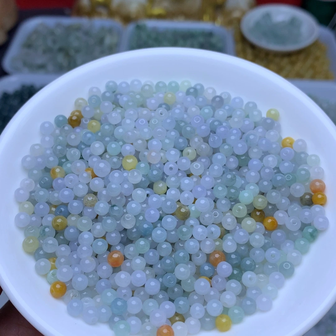 翡翠散珠卡4冰三彩50个