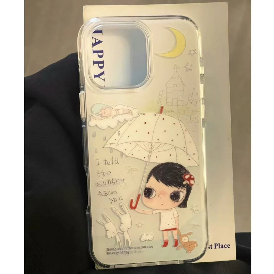 奈良美智撑伞小女孩适用苹果17Promax手机壳vivo华为oppo小米动漫