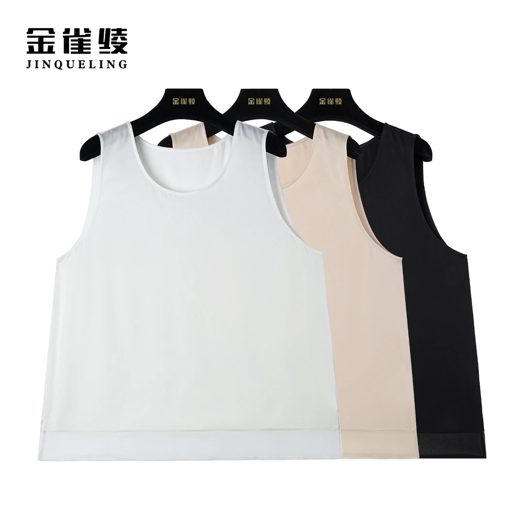 金雀绫【琉璃时光】桑蚕丝真丝宽松无袖百搭女士背心AS6109