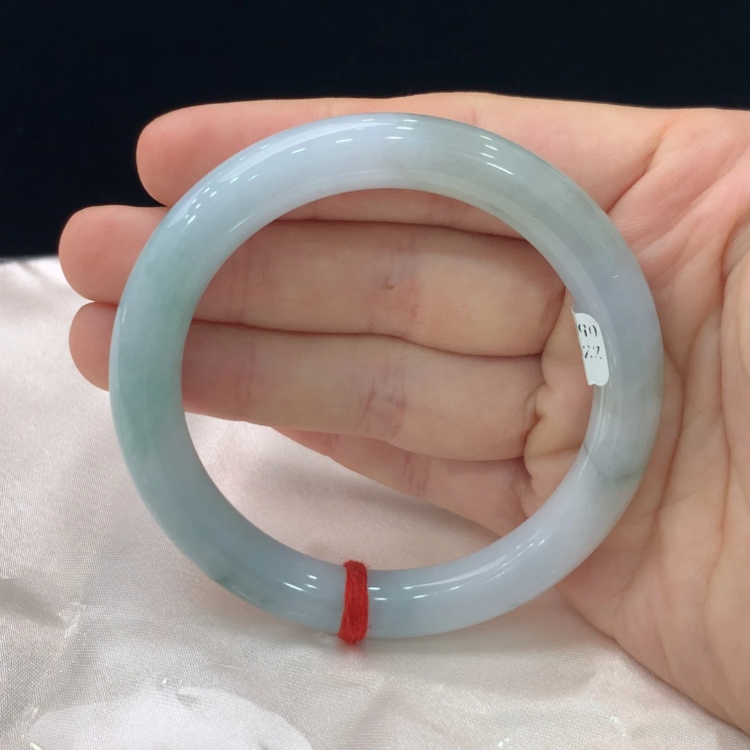 翡翠手镯未镶嵌缅甸A货翡翠 圆条5354