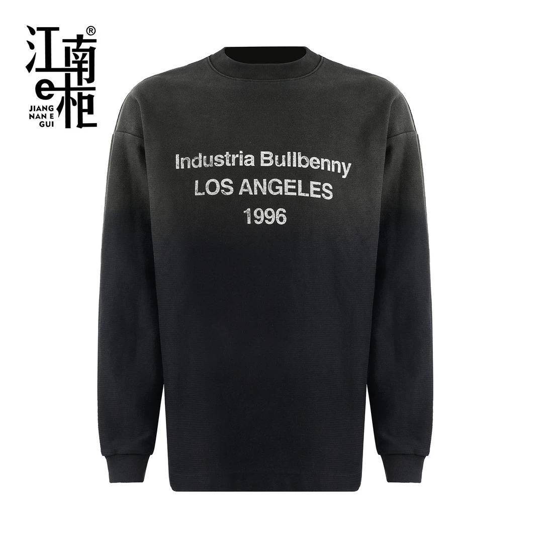 江南e柜 长袖宽松型泡泡印花长袖T恤高领上衣圆领印花516212061