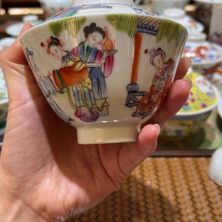 手绘茶杯盖碗陶瓷