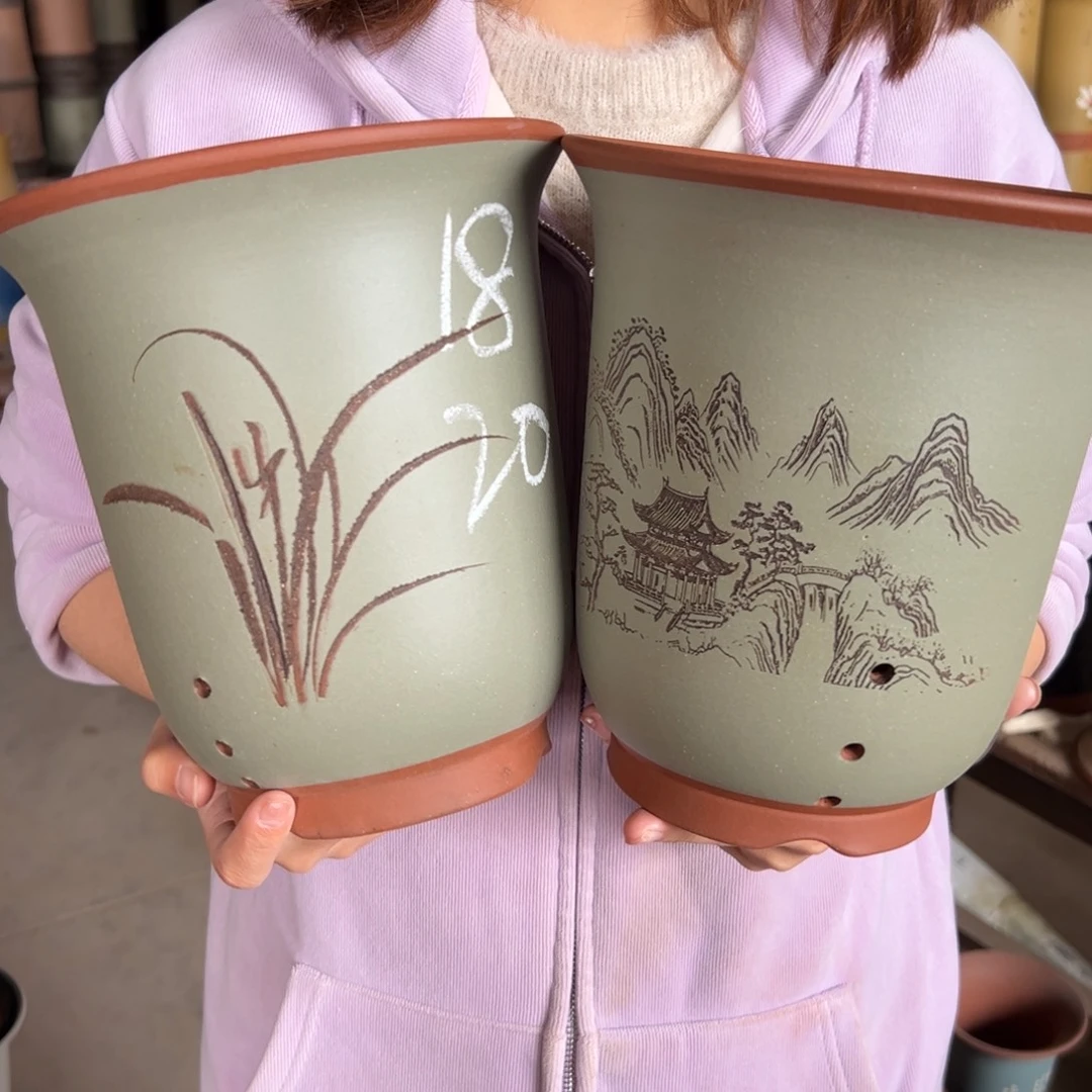 宜兴川阁紫砂花盆