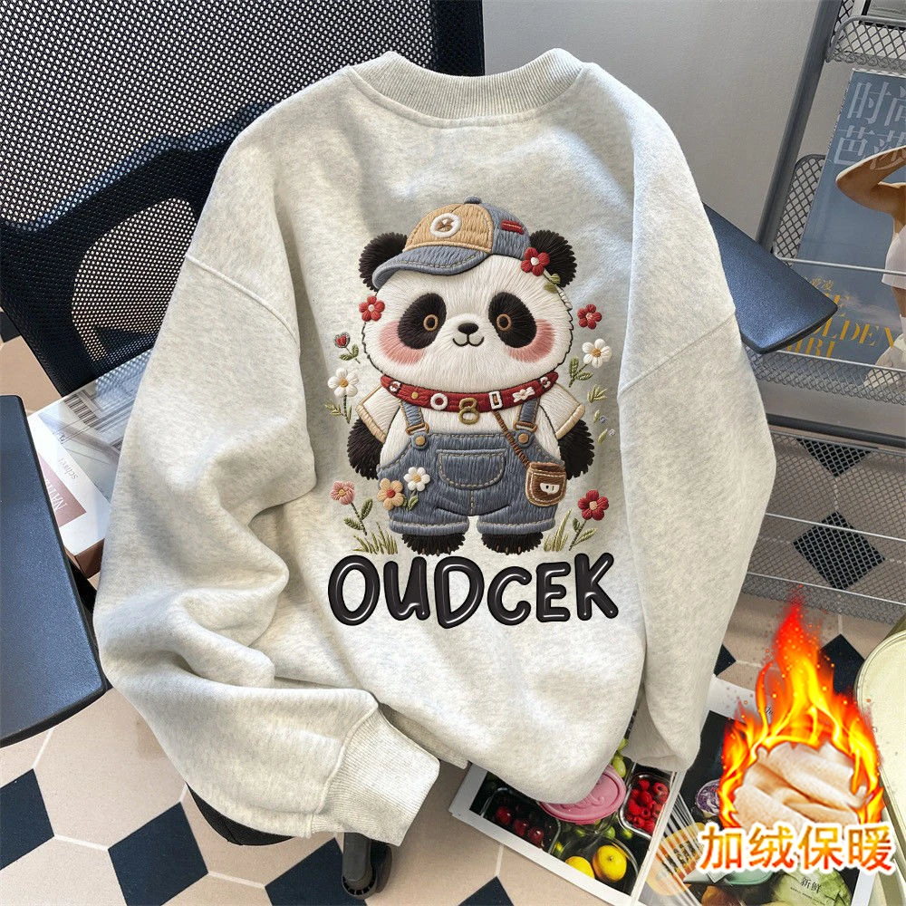 女童圆领卫衣2025新款儿童休闲印花上衣女孩秋季洋气百搭长袖衣服