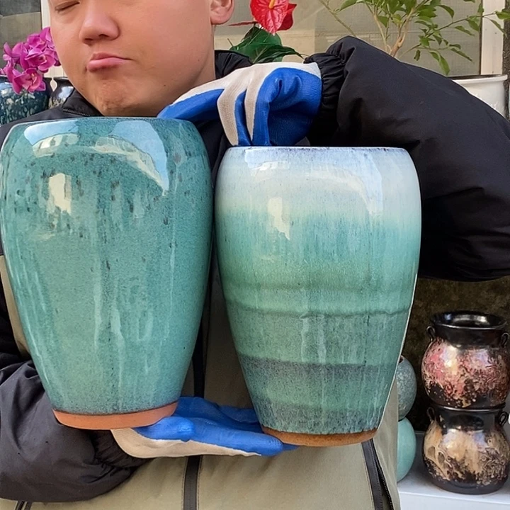 紫砂花盆口15高27处理俩个