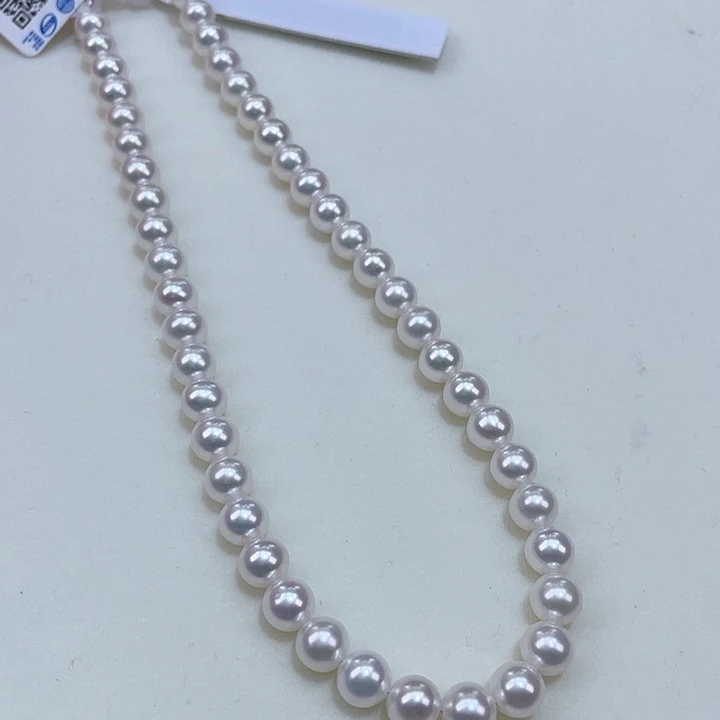 淡水珍珠6/6.5正圆爆亮炫彩几乎无暇毕业银S925镶嵌