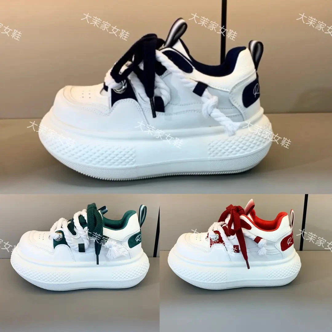 新款全皮面升级胖丁超轻泡泡底时尚休闲老爹鞋运动鞋厚底女鞋