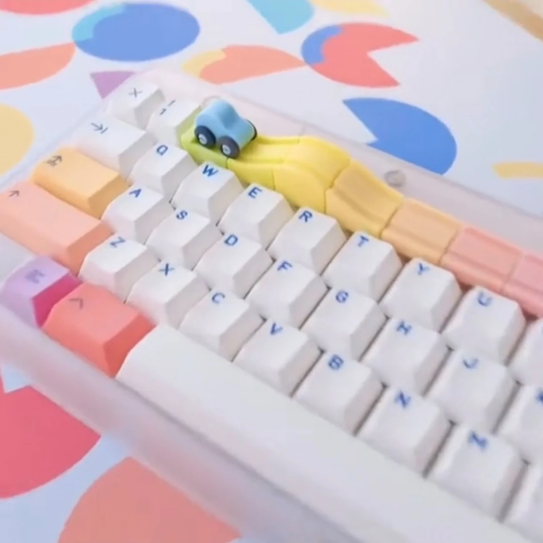 彩虹过山车键帽可动立体键帽客制化个性键帽创意键帽过山车小车