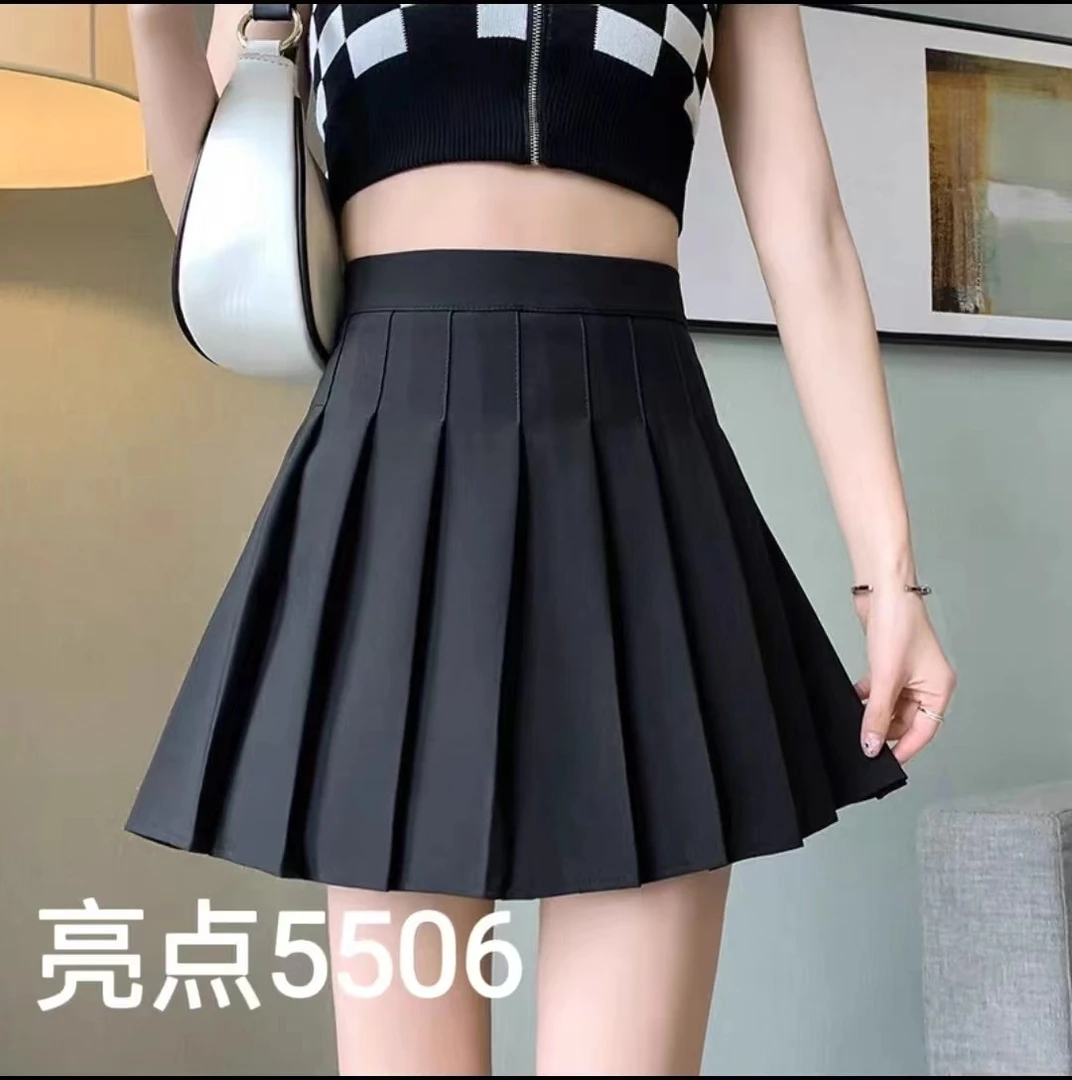 春季新款5506高腰百褶裙大码百搭洋气网红款