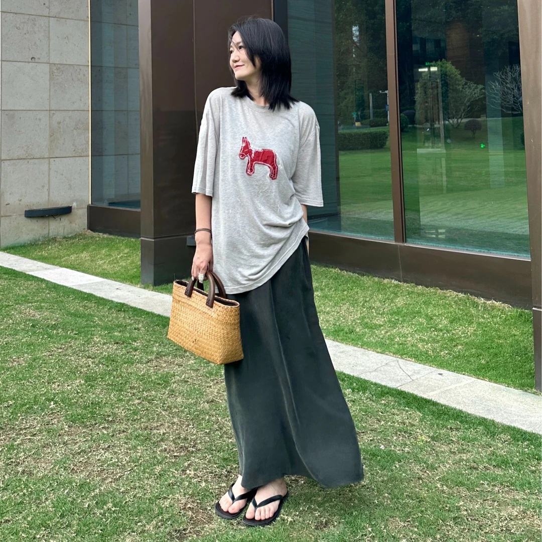 IM SO FANCY铜氨丝复古气质半身裙D362