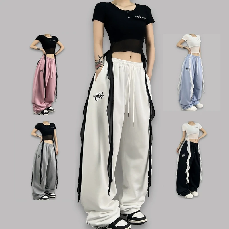 ROKBBK-K/布韩街舞潮牌运动裤女宽松版型休闲嘻哈jazz爵士舞长裤