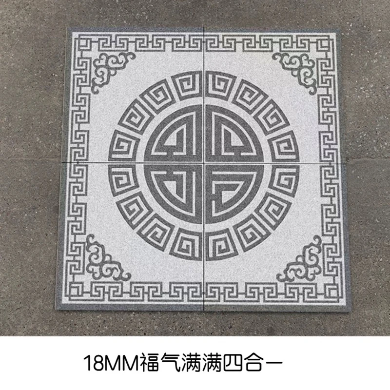 别墅院子拼花地砖石英砖18厚室外庭院入户防滑地铺石瓷砖1.2米