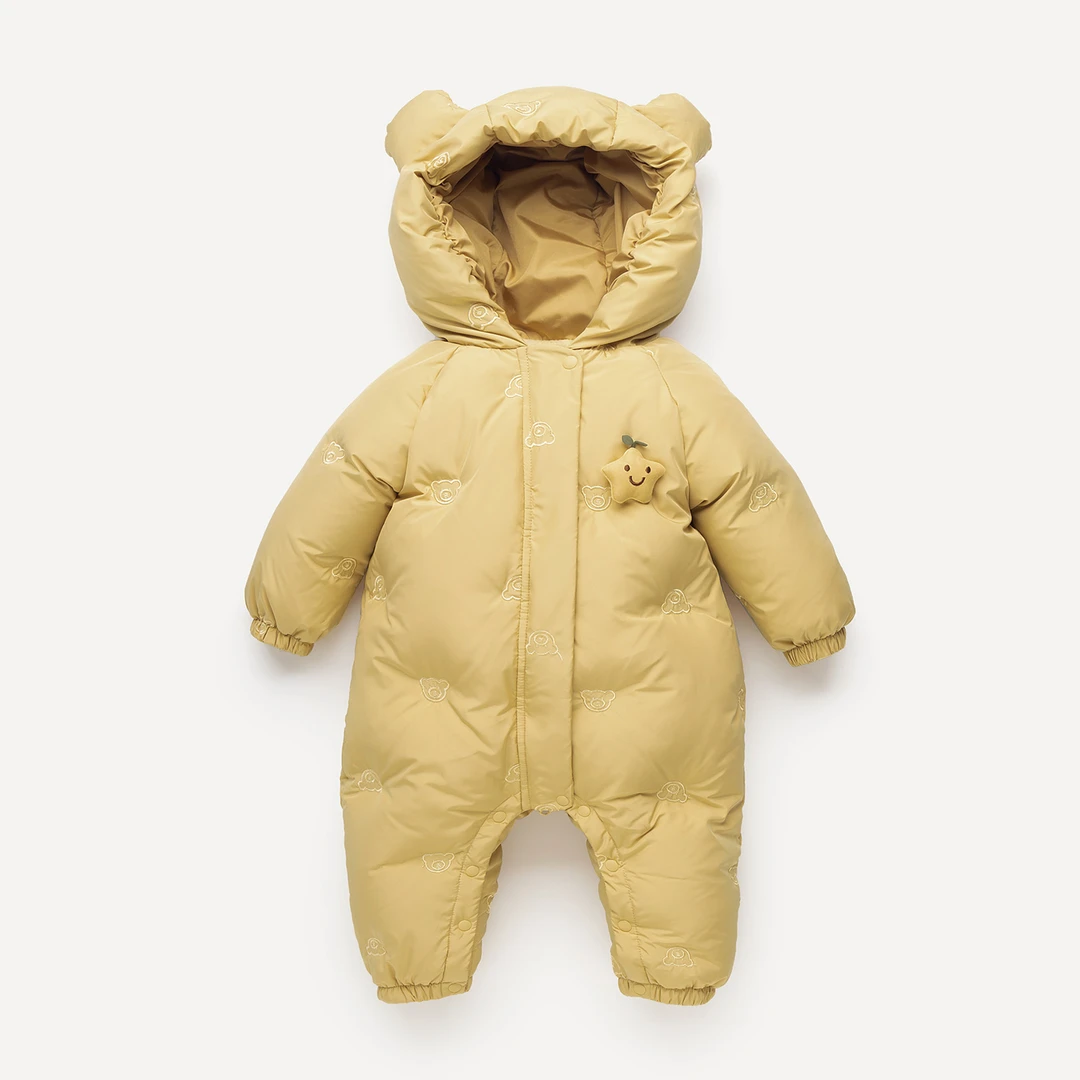 2025婴儿羽绒服连体衣冬季宝宝外出服幼儿保暖哈衣连身滑雪服冬装