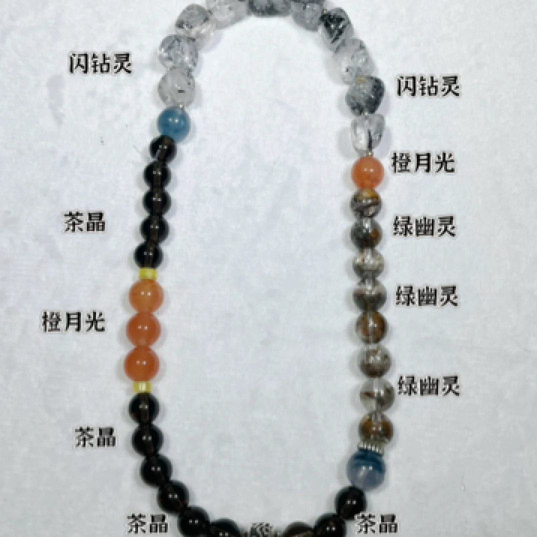 2025五行能量水晶手链男女款五行平衡能量水晶手串符多圈