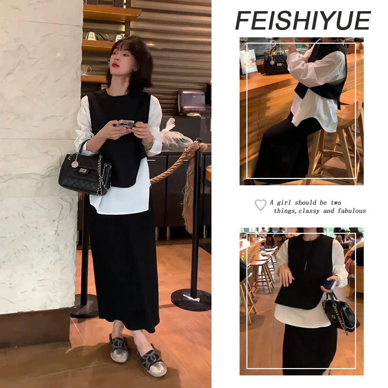 秋季穿搭一整套女2025新款韩系时尚上衣显瘦休闲半身裙两件套