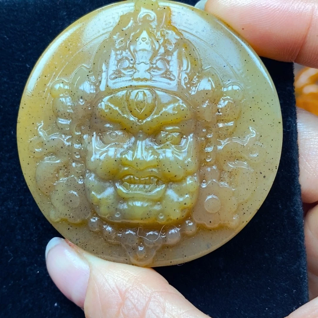 钛钢石英质玉（黄龙玉）吊坠(不含链)