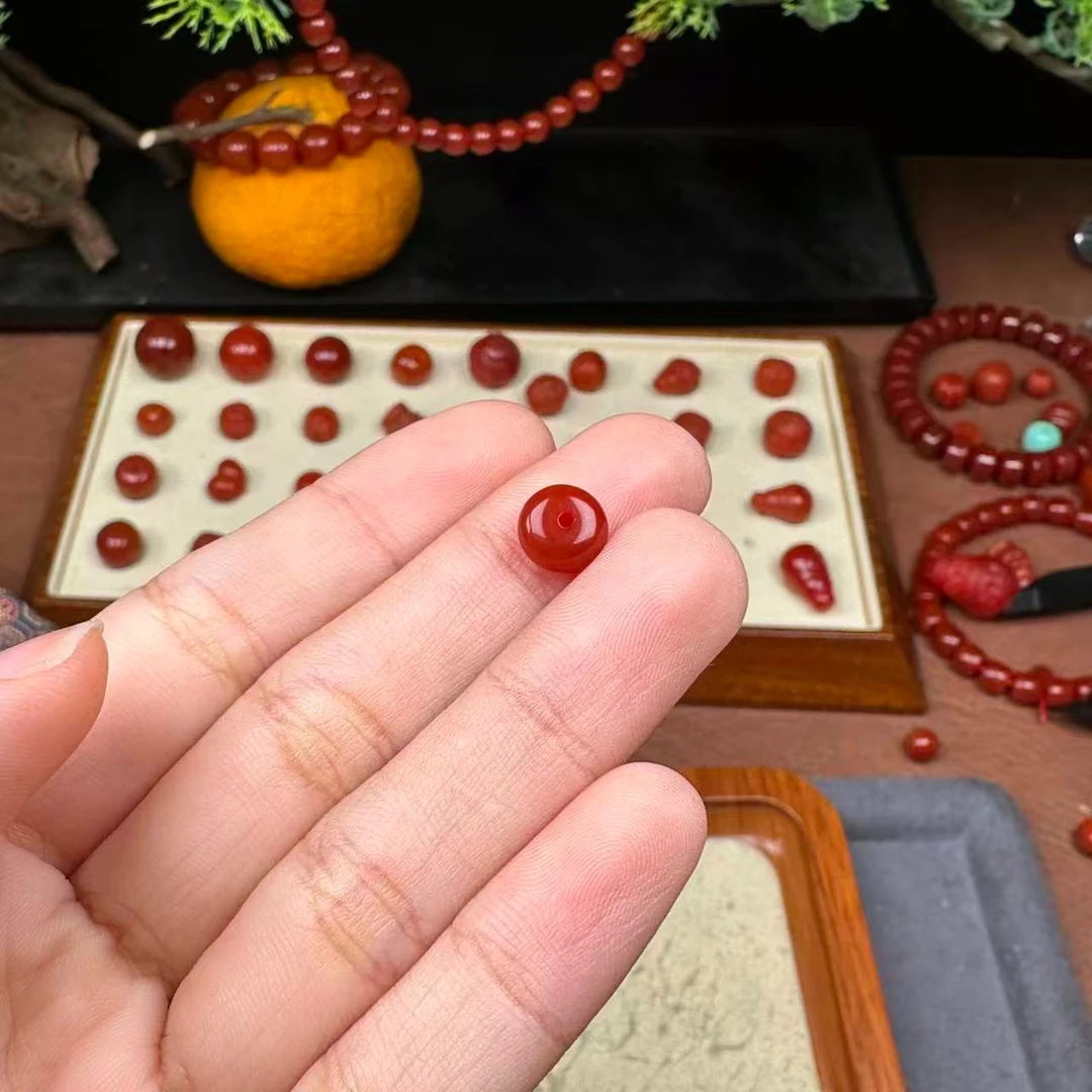 【玲姐珠宝】天然柿子红隔片8*4m配件直播间选购多样性发一