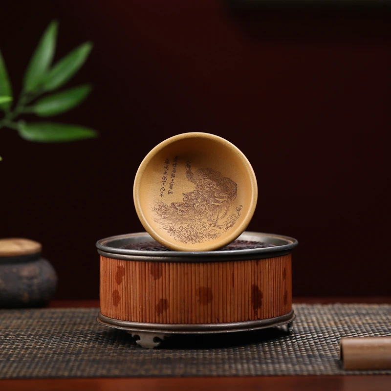 手工杯 | 宜兴紫砂 西望山房（孔雀）主人杯普洱杯