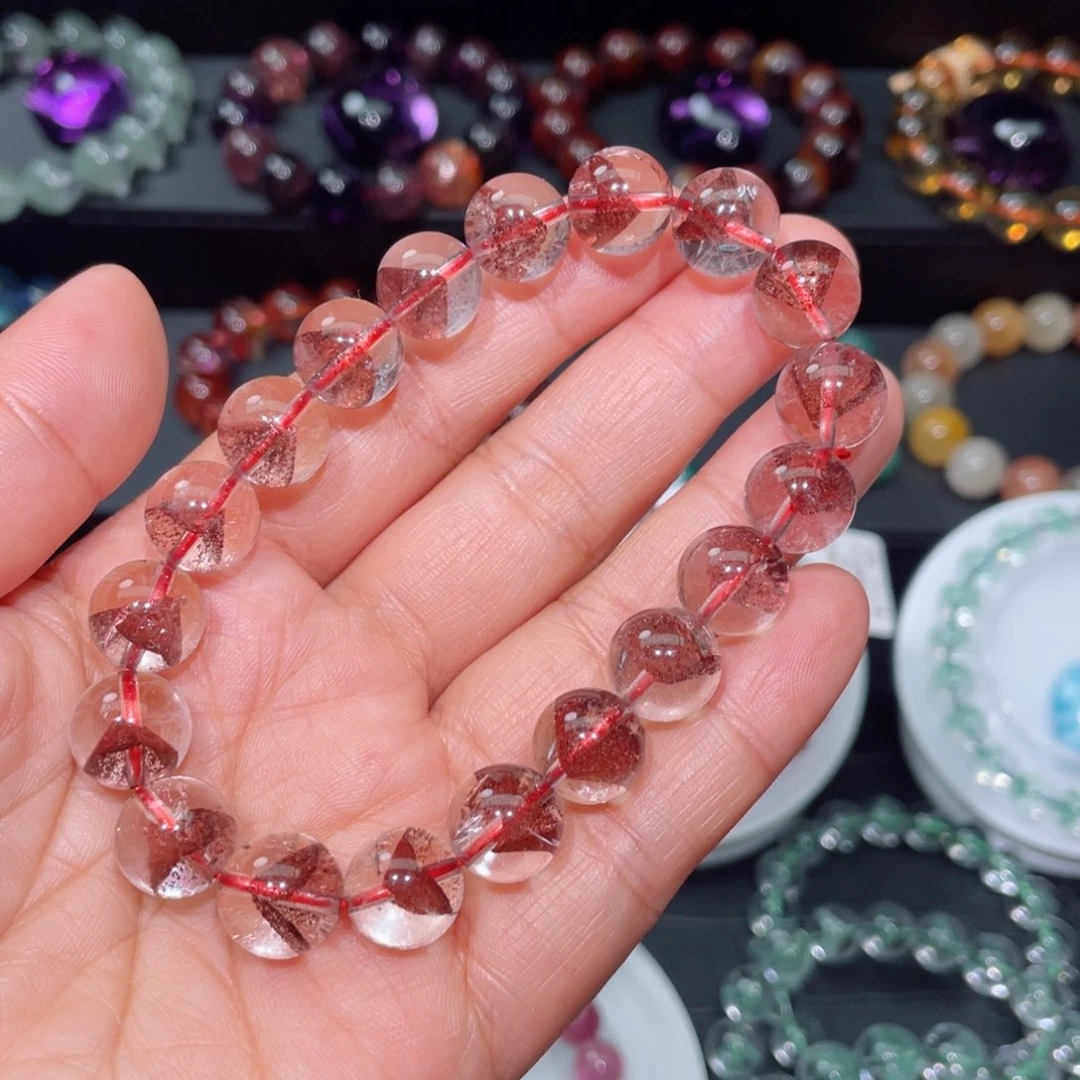 水晶手链未镶嵌幽灵手链，晶体通透