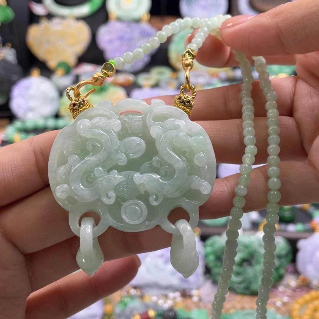 翡翠未镶嵌颈饰代编织