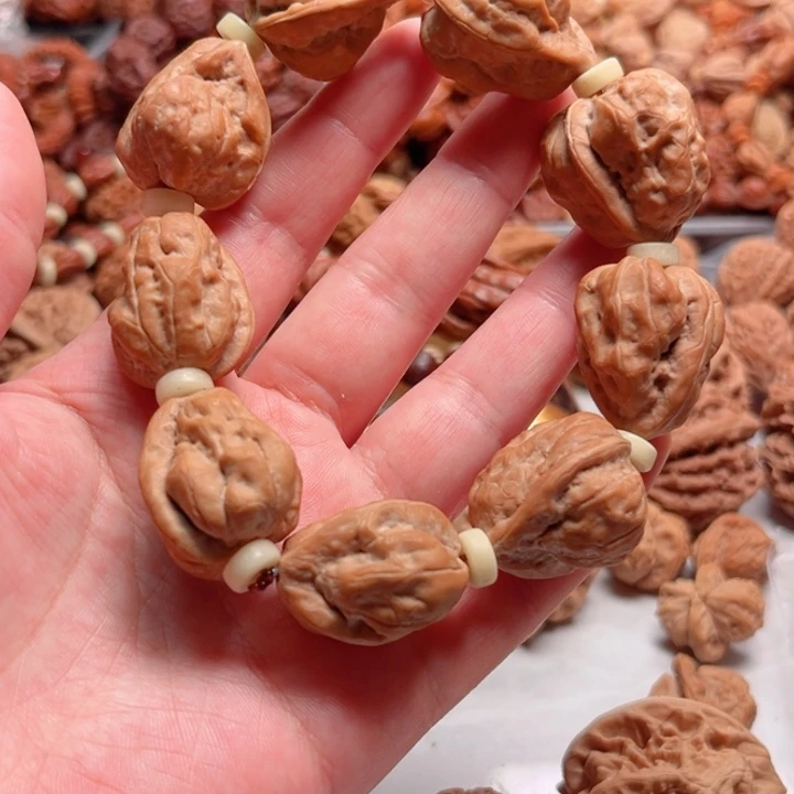 文玩核桃手串22尺寸水晶蛤蟆异形手串