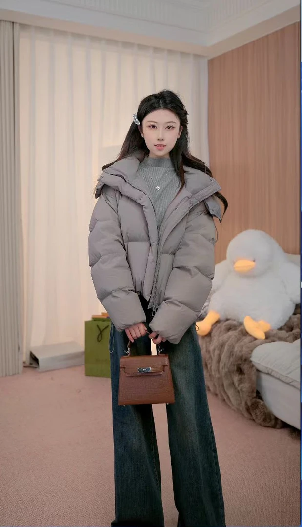 短款外套潮流立领百搭时尚厚款女士气质网红休闲女装连帽宽松加厚