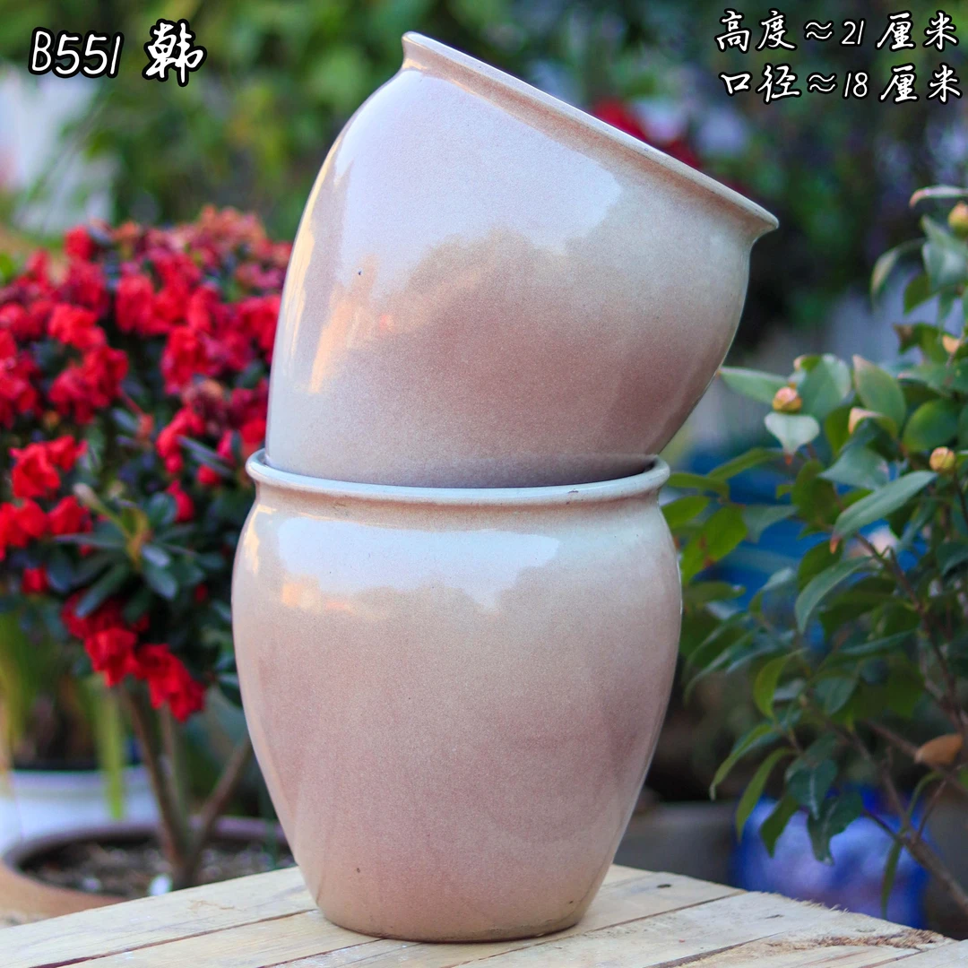 B551韩大号陶瓷花盆捡漏家用室内大口径绿植盆景三角梅陶土盆栽盆