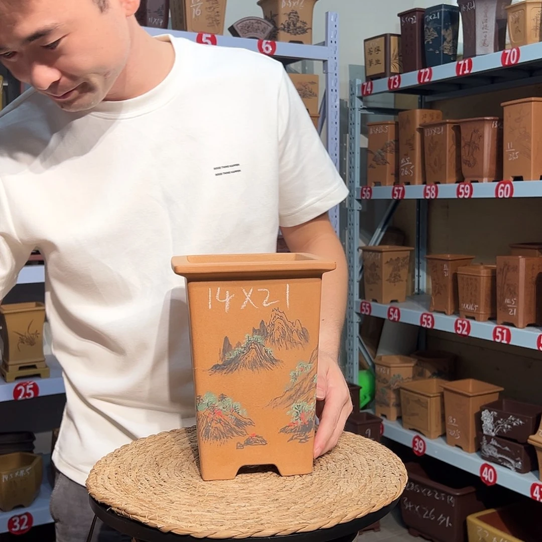 天心紫砂手工花盆