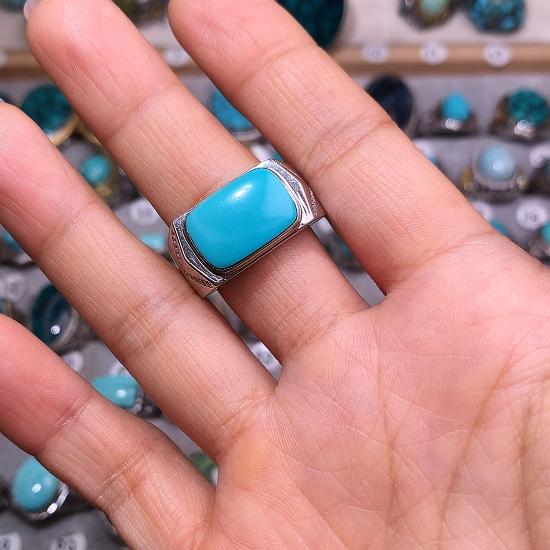 绿松石挂件银S925镶嵌