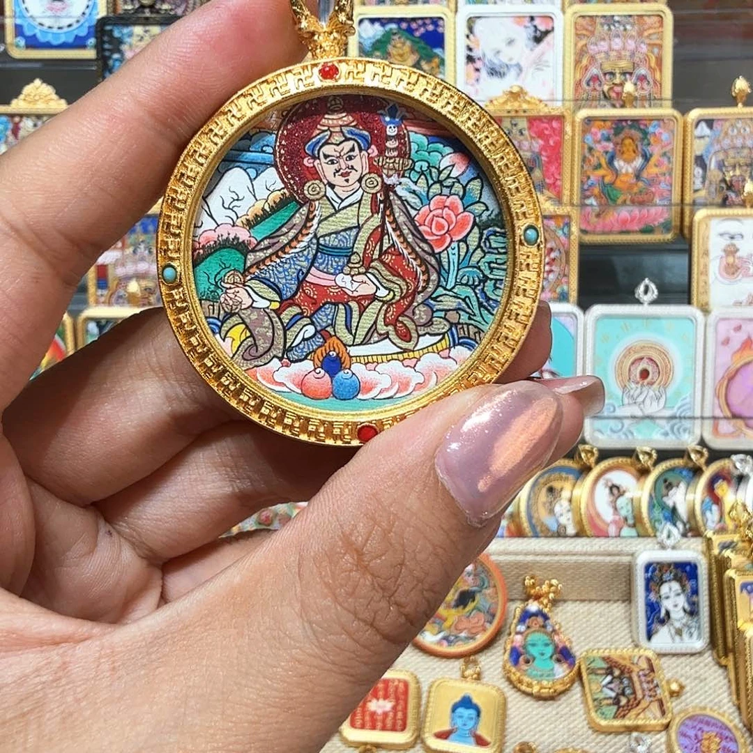 D***i吊坠热贡纯手绘唐卡非遗文化