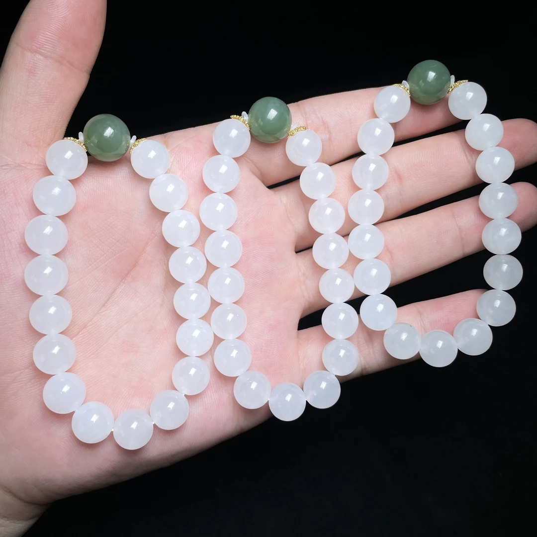 石惑珠宝*和田玉单圈手串-圆珠约10mm-多样性发一