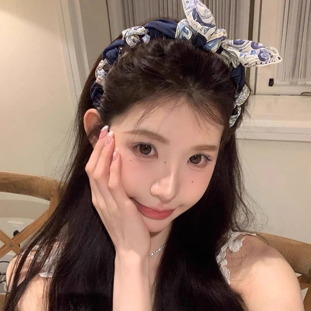 复古优雅2025新款夏季蝴蝶结波浪发箍夏天百搭气质发卡甜美头箍