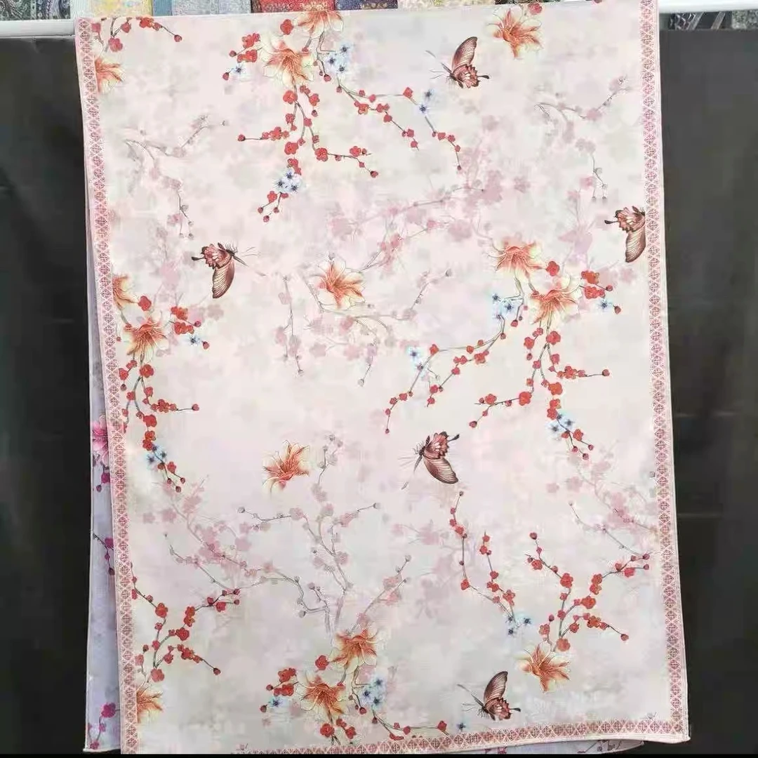 【花蝶寻梅】70*180cm双面老料高奢新款百搭款围巾披肩