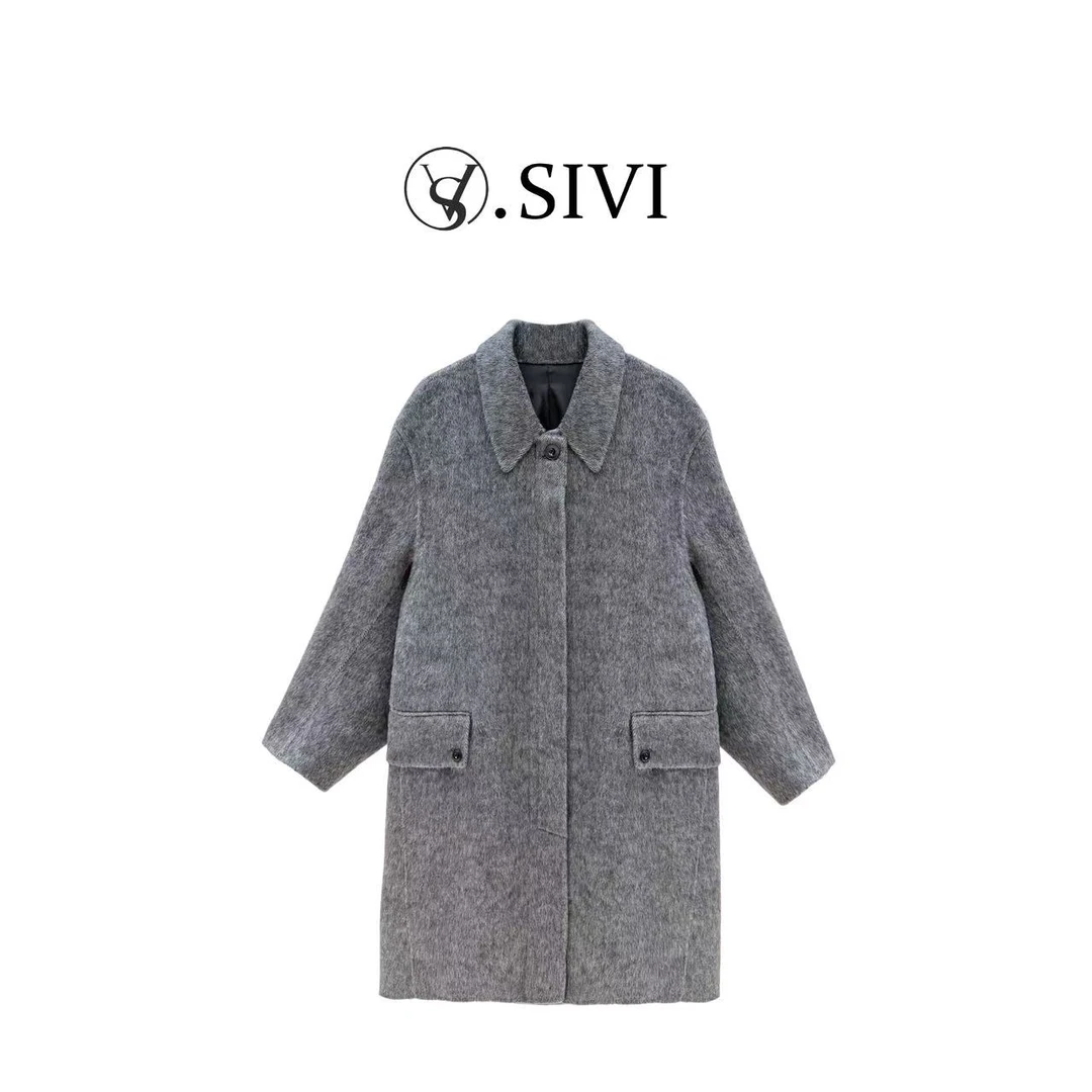 熙薇【​​​长影诗篇​】2025秋冬新款休闲时尚高端毛呢大衣H5940