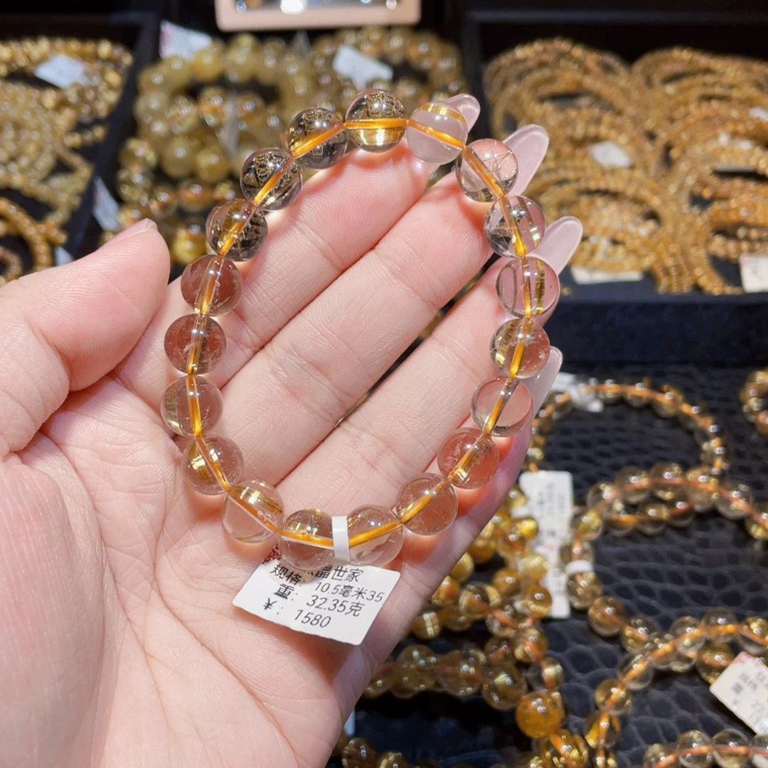 手链未镶嵌水晶天然钛晶手链