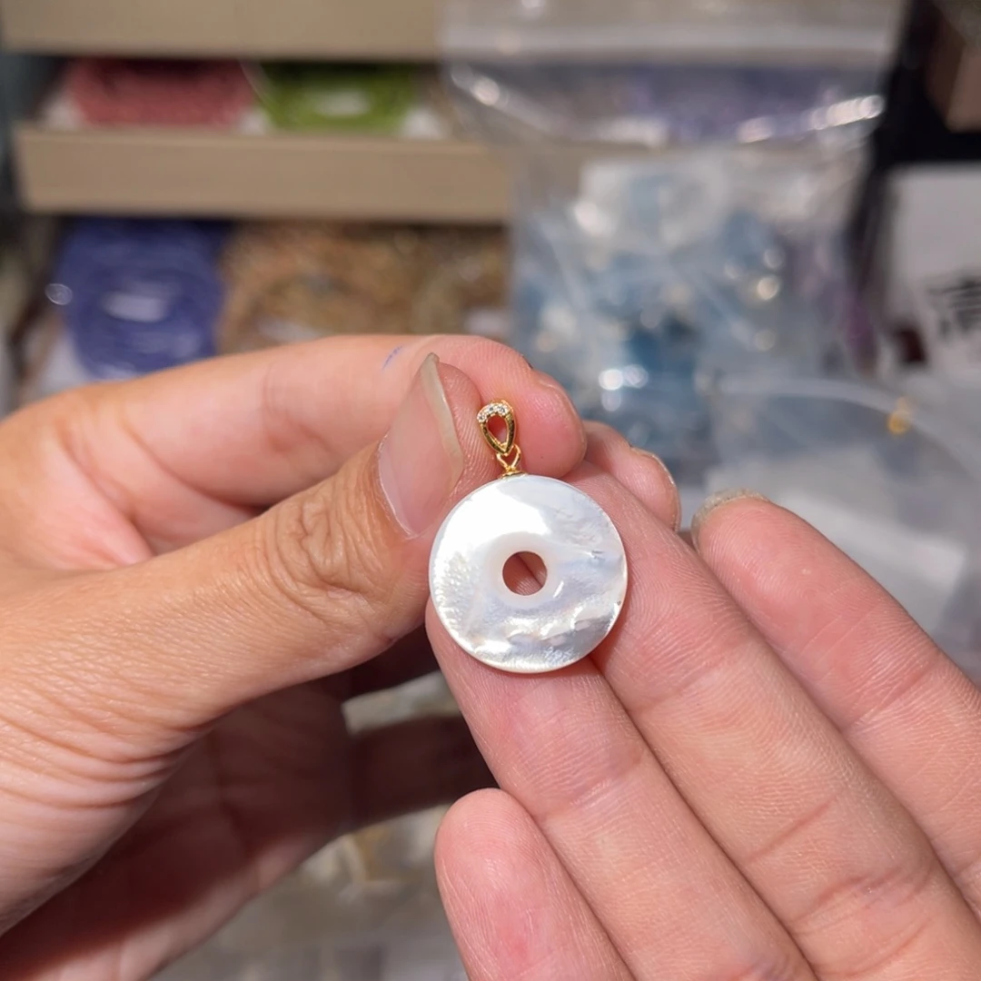 水晶手链银S925镶嵌白贝母001